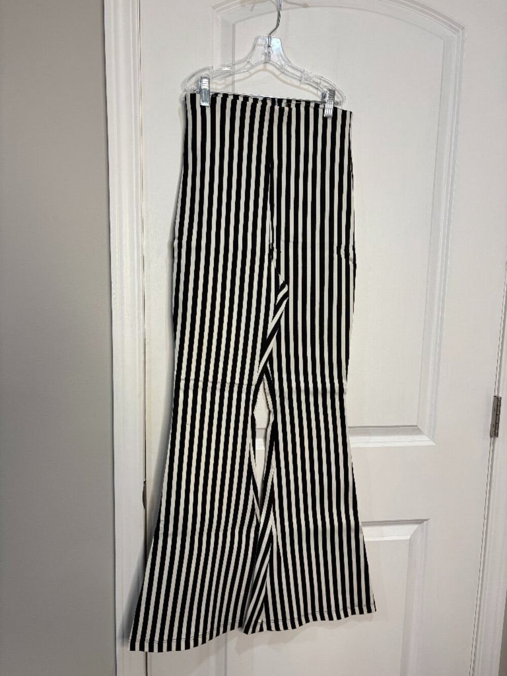 Akira Black & White Striped Flare Leg Pants Size Small NWOT